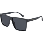 Theo Men's Polarised Rectangle Sunglasses - Grey Rubber Smoke